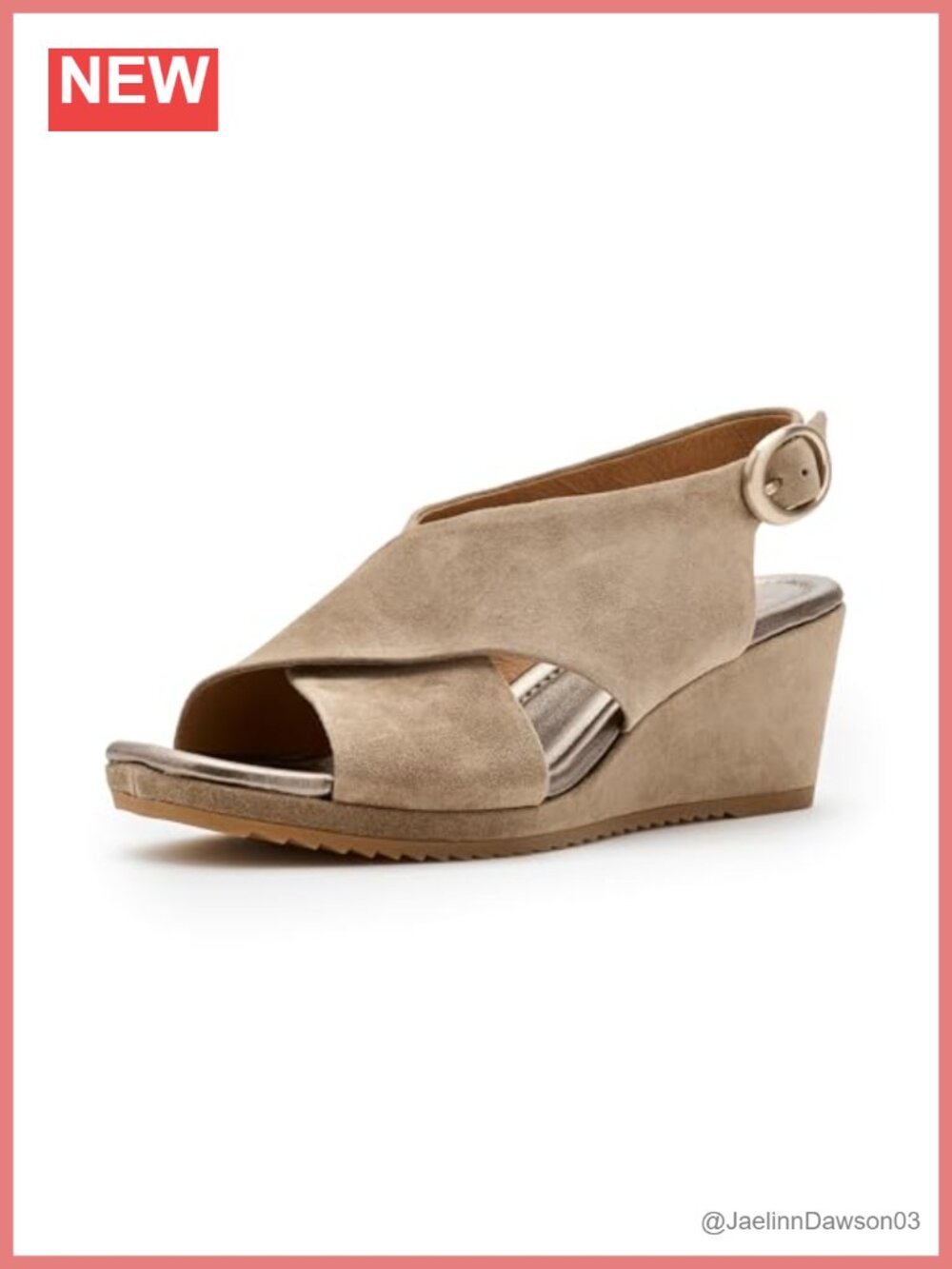 Söfft Isabeth Leather Suede Wedge Sandals Peep Toe Slingback Comfortable